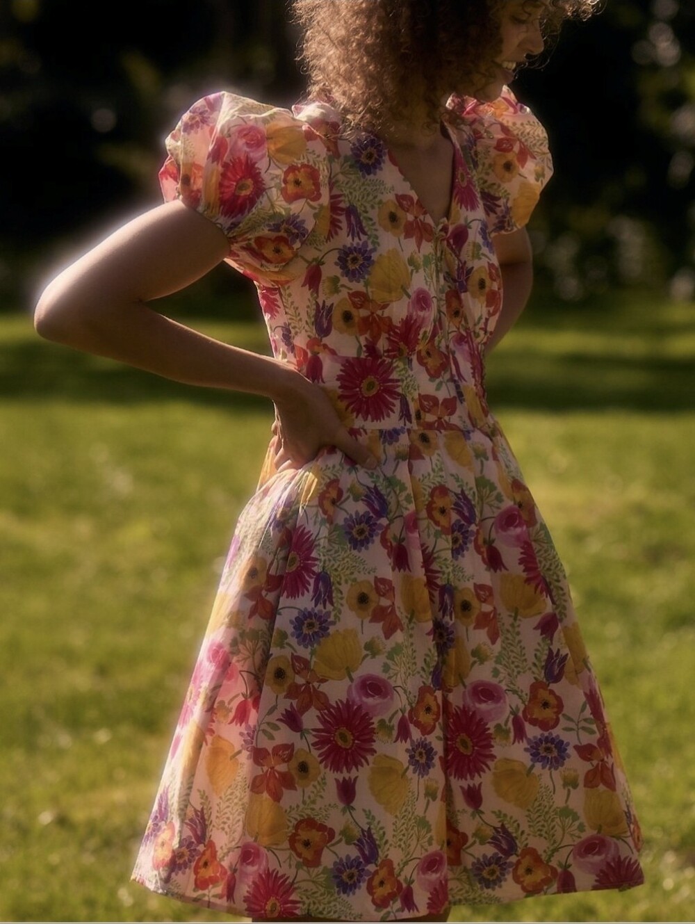 Ivy City Co Midi Fleur Dress 100% Cotton